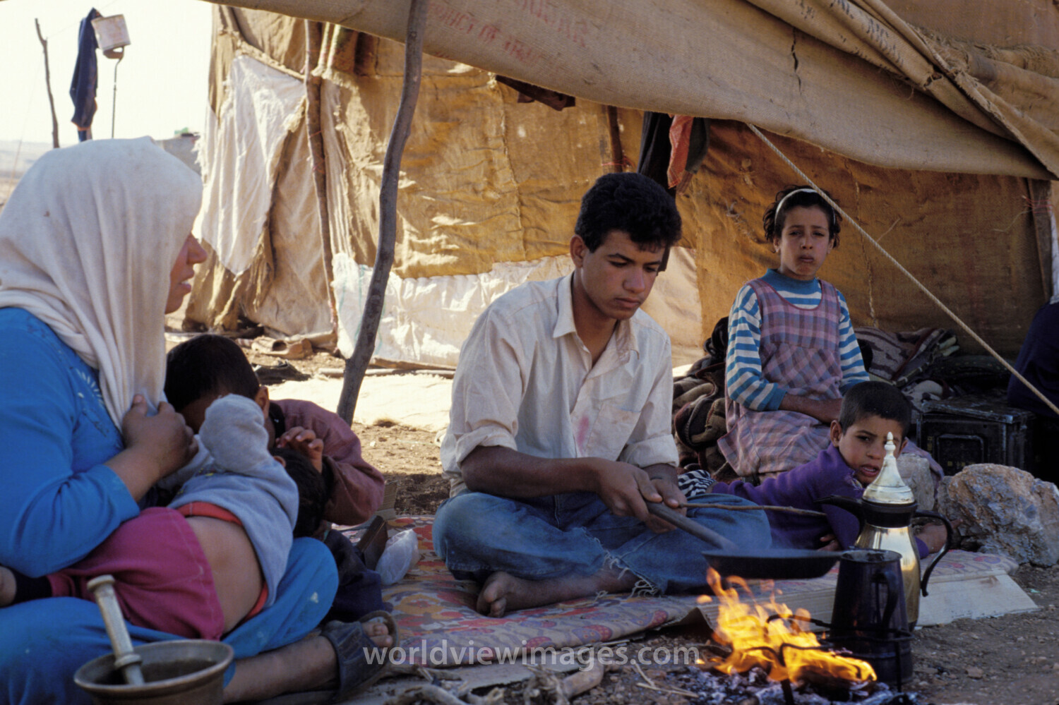 Young man Makes Coffee