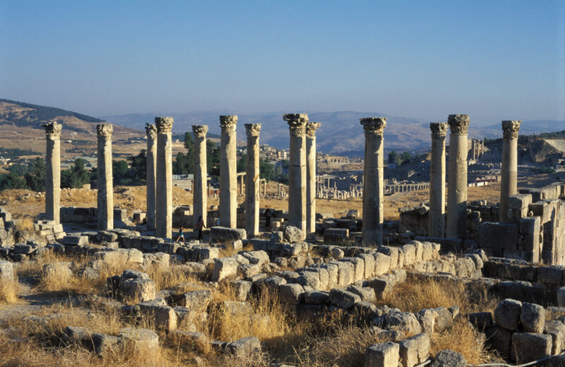 Jerash — Jordan, Archaeology, Jerash, pillar, Pillars
