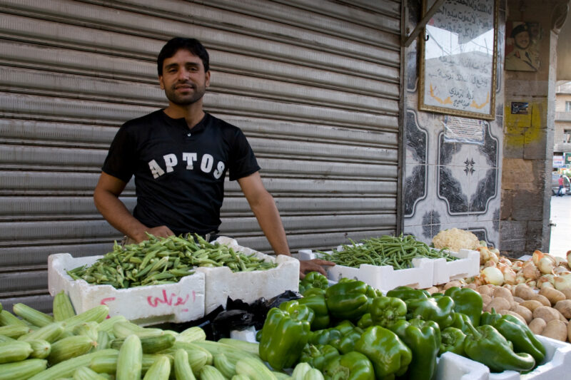 Vegetable Vendor in Jordan — Stock Images of the people of Jordan: men. — Jordan, People, men