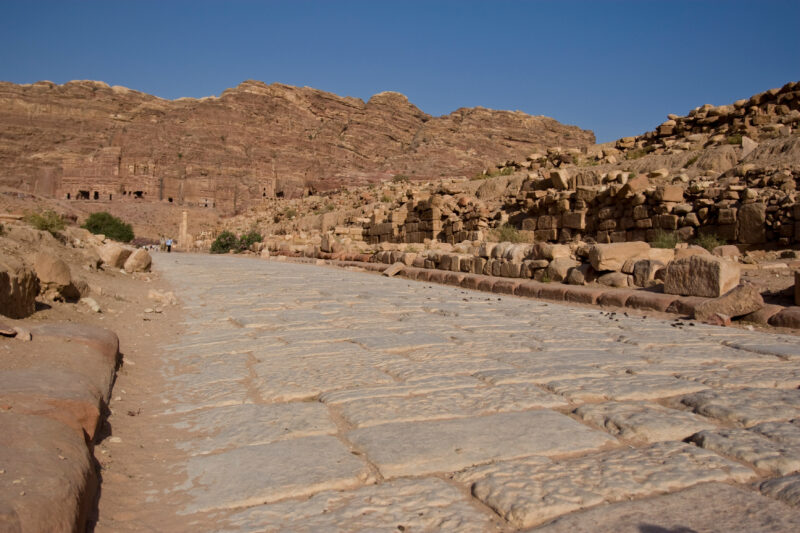 Petra in Jordan — Remnants of a Roman road, still intact after two thousand years, in Petra, Jordan — Archaeology, Jordan, Petra, Roman, Ruins