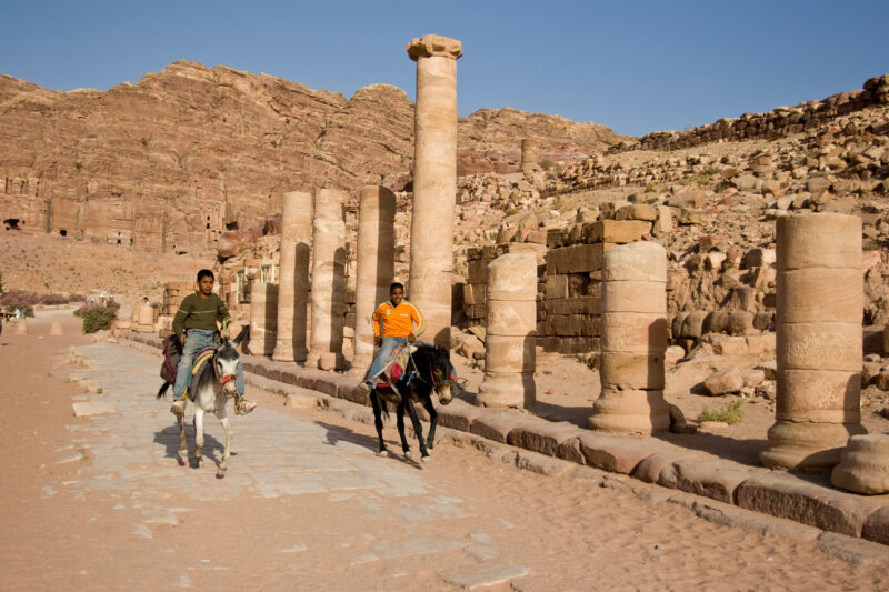 Petra in Jordan — Remnants of a Roman road, still intact after two thousand years, in Petra, Jordan — Archaeology, Jordan, Petra, Roman, Ruins