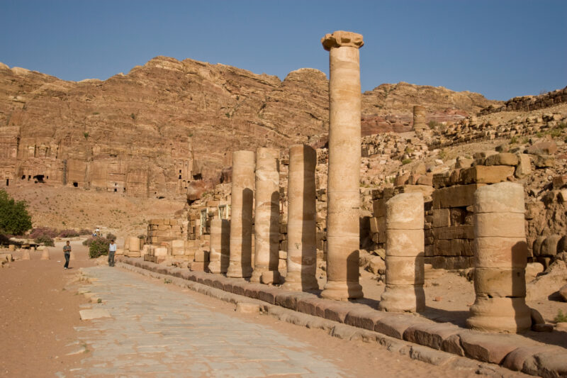Petra in Jordan — Remnants of a Roman road, still intact after two thousand years, in Petra, Jordan — Archaeology, Jordan, Petra, Roman, Ruins