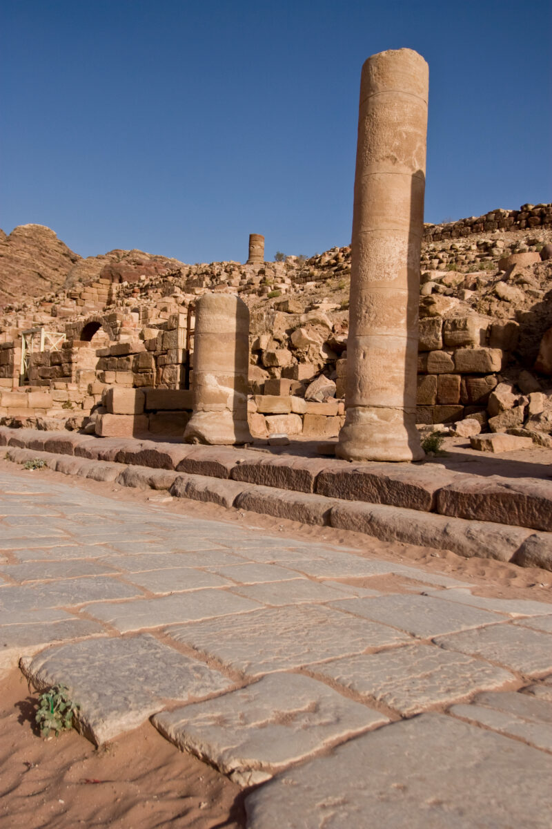 Petra in Jordan — Remnants of a Roman road, still intact after two thousand years, in Petra, Jordan — Archaeology, Jordan, Petra, Roman, Ruins