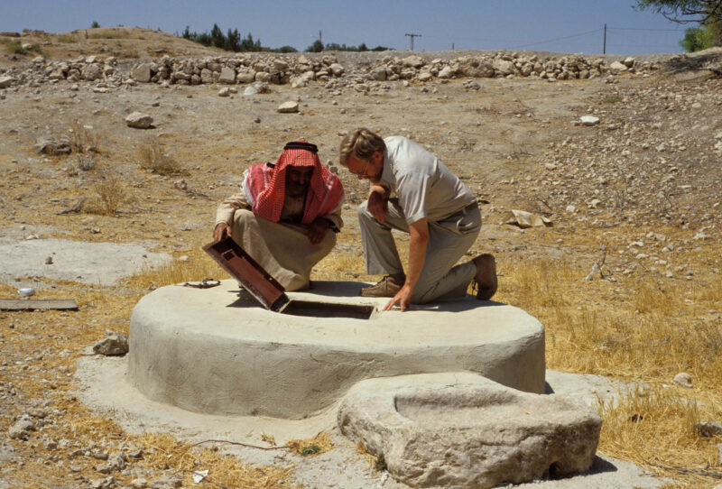 Cistern Restoration in Jordan — Sten Labianca and villager inspect a water cistern of the "Project Rainkeep" program that encourages Jordanians to restore th...