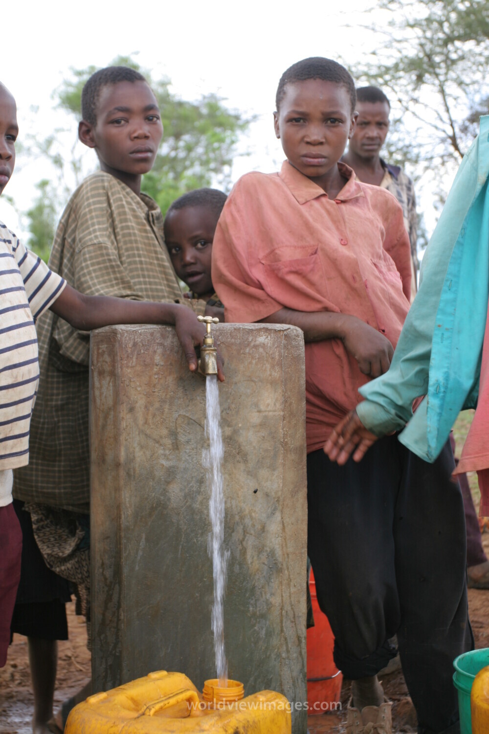 At the Water Tap in Tanzania