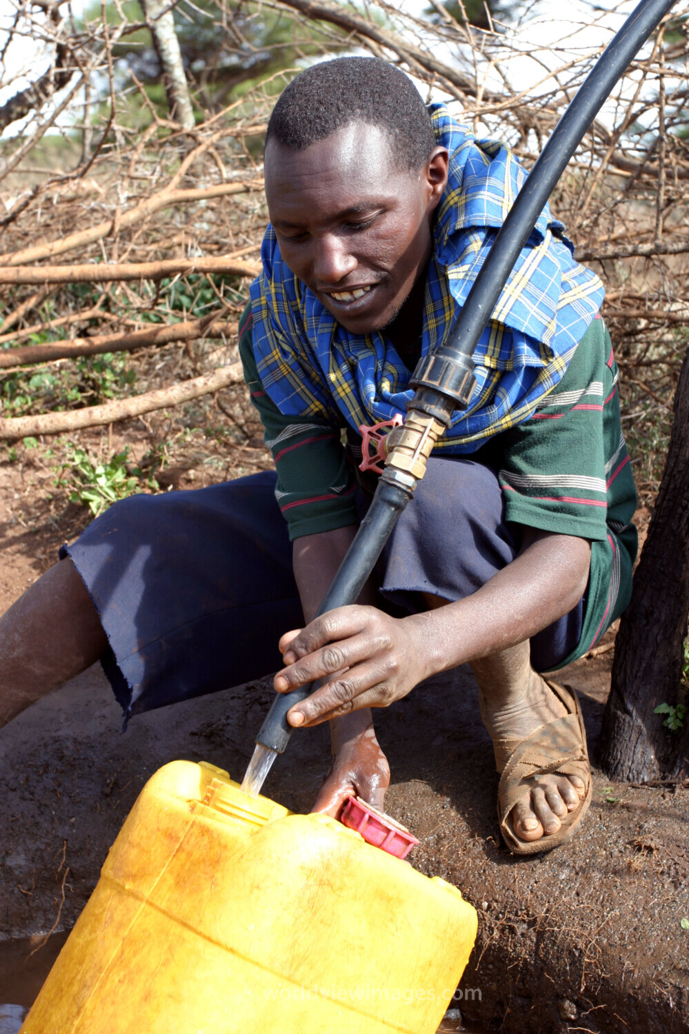 Water from Gravity-Fed System in Tanzania
