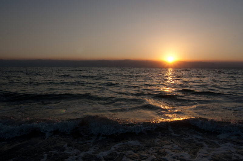 Dead Sea at Sunset — Sun sets over the Jordanian side of the Dead Sea. — Dead Sea, Sunset