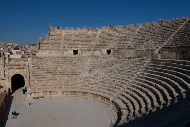 Amphitheater in Jerash — Stock Images of the Roman Ruins in Jerash, Jordan: the Amphitheater — Archaeology, Jerash, Jordan, Roman Ruins