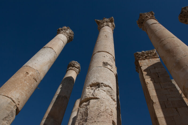 Jerash — Archaeology, Jerash, Jordan, Roman Ruins, columns