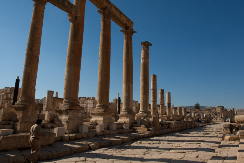 Jerash — Archaeology, Jerash, Jordan, Roman Ruins, columns