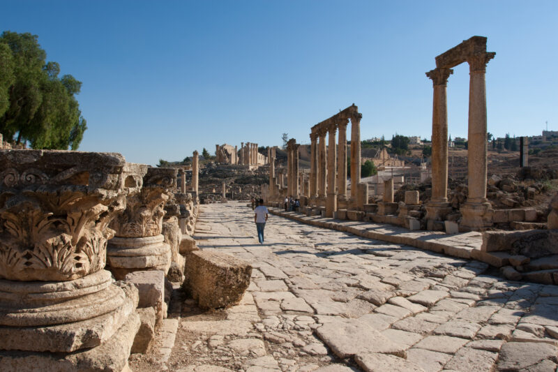 Jerash — Archaeology, Jerash, Jordan, Roman Ruins, columns