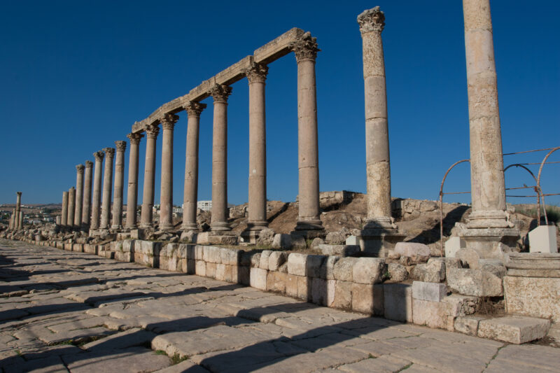 Jerash — Archaeology, Jerash, Jordan, Roman Ruins, columns