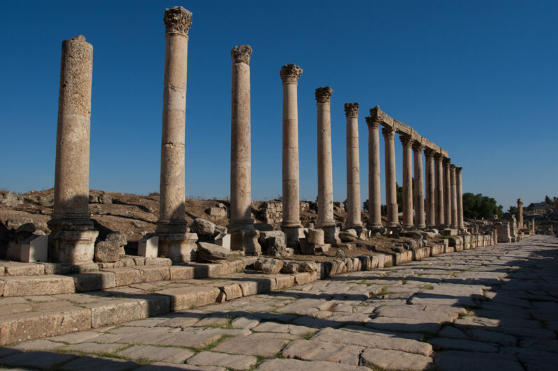 Jerash — Archaeology, Jerash, Jordan, Roman Ruins, columns