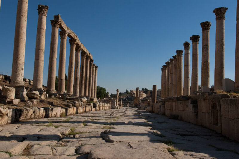 Jerash — Archaeology, Jerash, Jordan, Roman Ruins, columns
