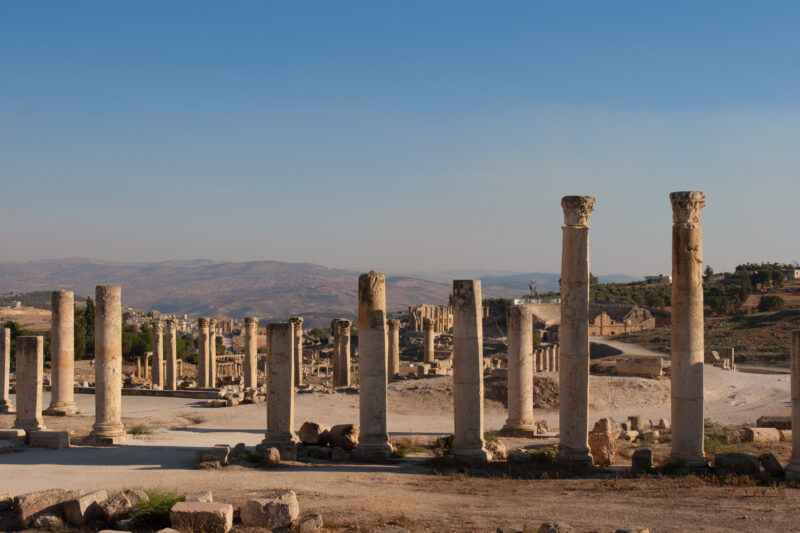 Jerash — Archaeology, Jerash, Jordan, Roman Ruins, columns