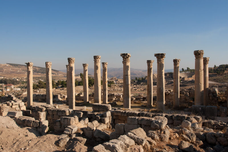 Jerash — Archaeology, Jerash, Jordan, Roman Ruins, columns