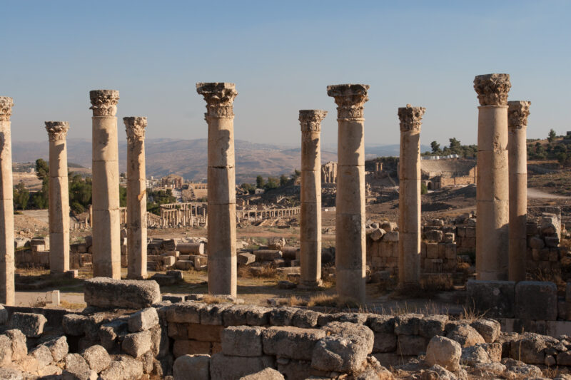 Jerash — Archaeology, Jerash, Jordan, Roman Ruins, columns
