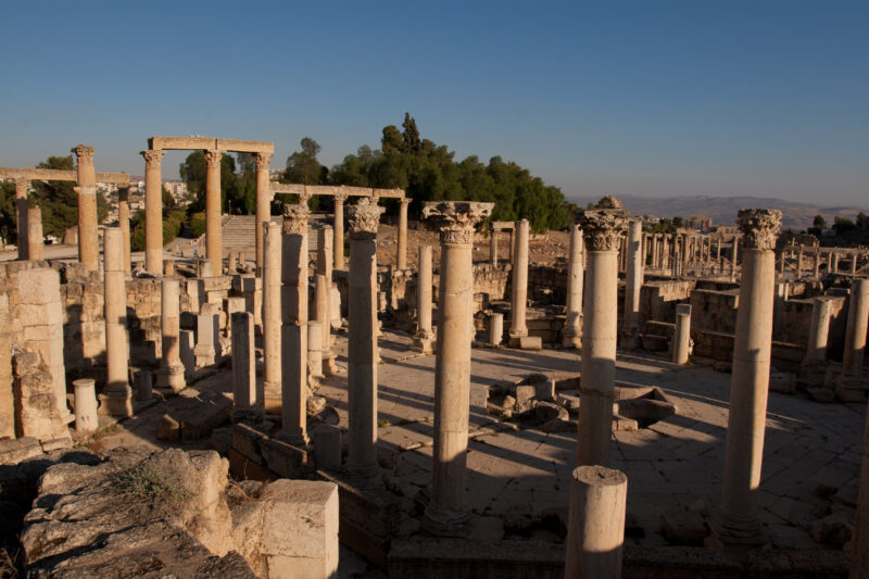 Jerash — Archaeology, Jerash, Jordan, Roman Ruins, columns
