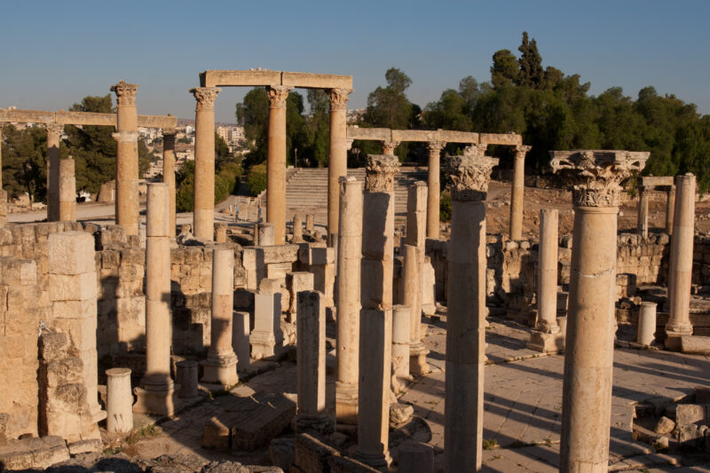 Jerash — Archaeology, Jerash, Jordan, Roman Ruins, columns