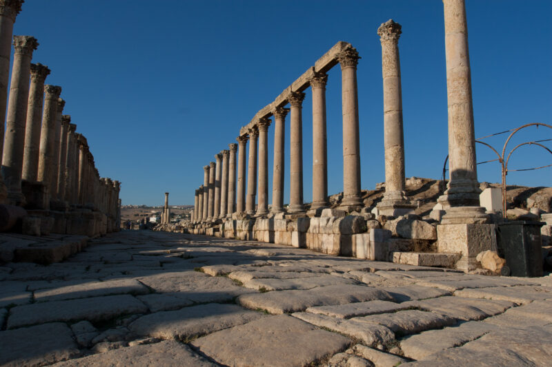 Jerash — Archaeology, Jerash, Jordan, Roman Ruins, columns