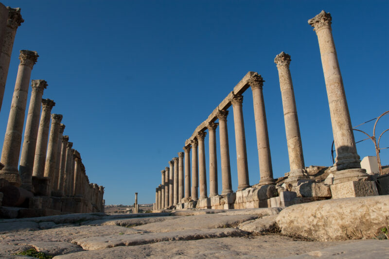 Jerash — Archaeology, Jerash, Jordan, Roman Ruins, columns