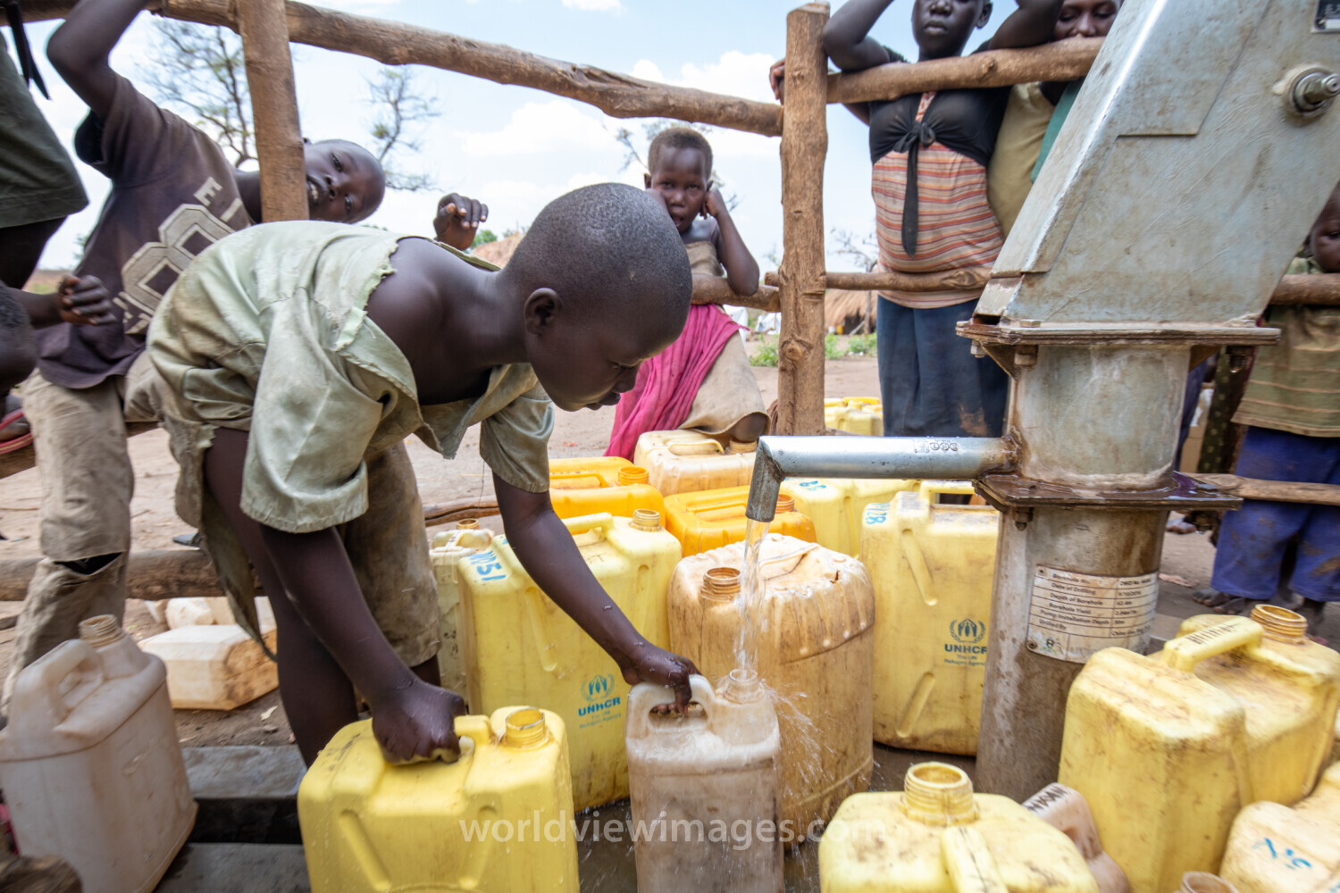 Collecting Water in the Refugee Settlement