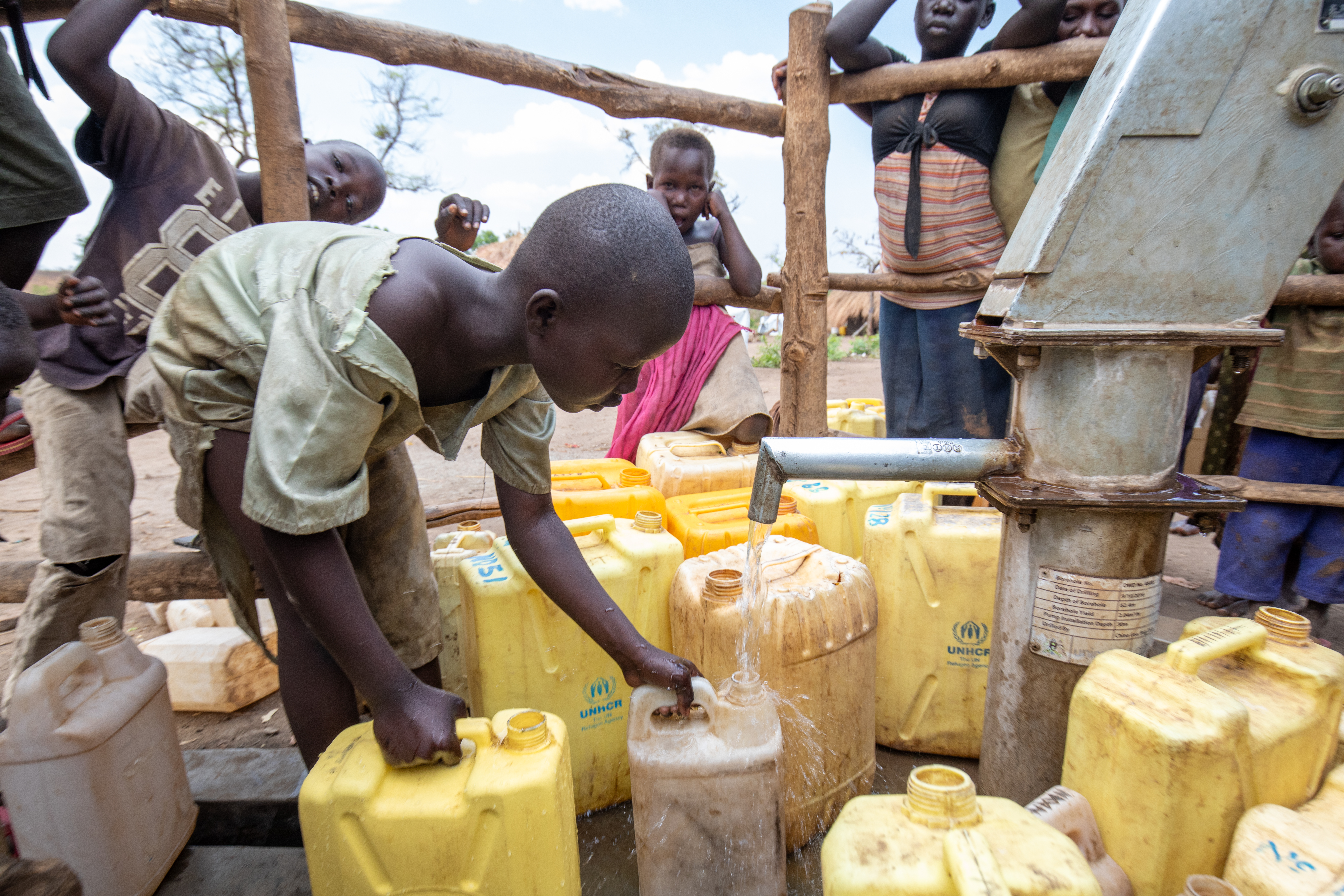 Collecting Water in the Refugee Settlement