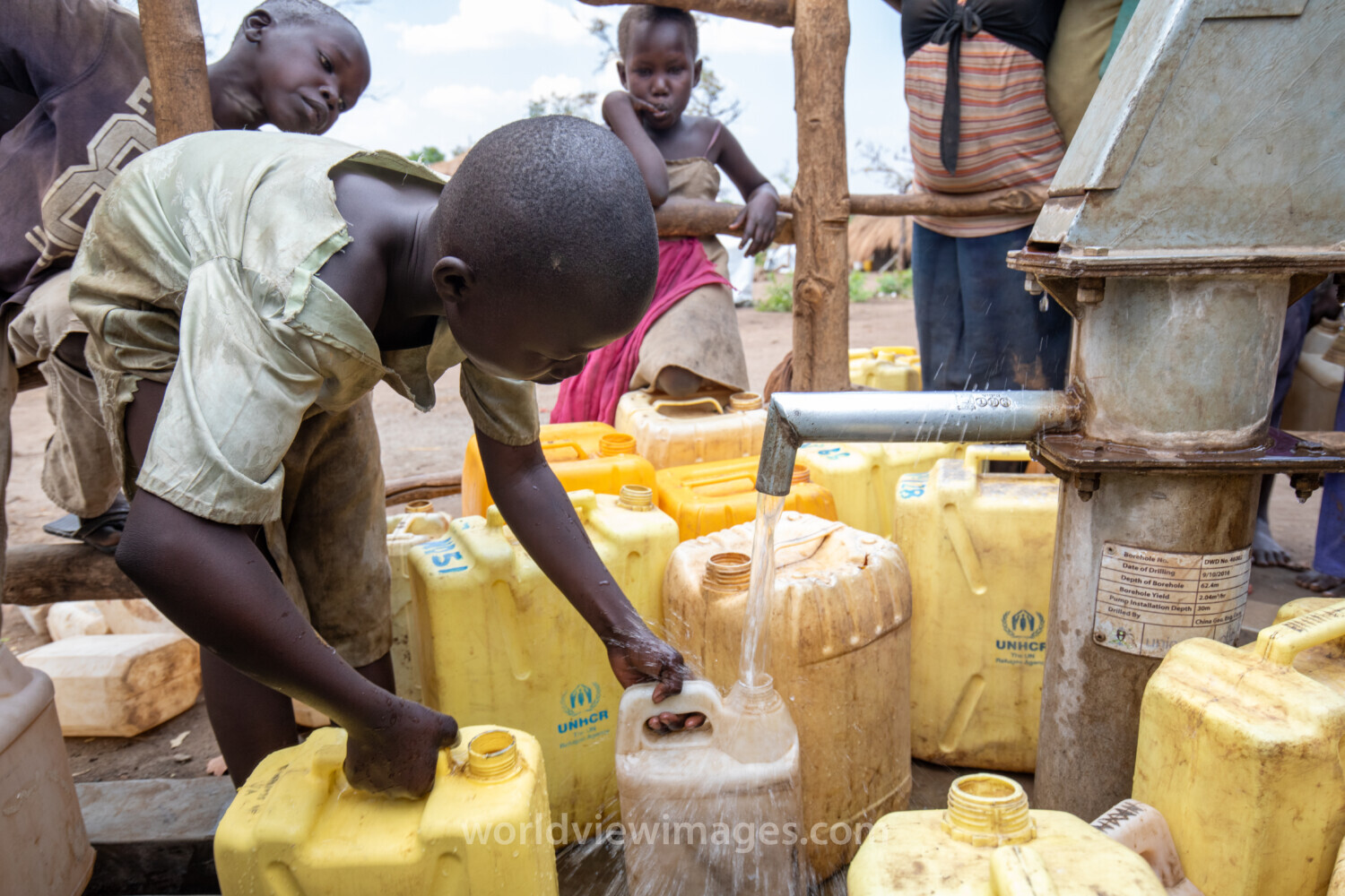 Collecting Water in the Refugee Settlement