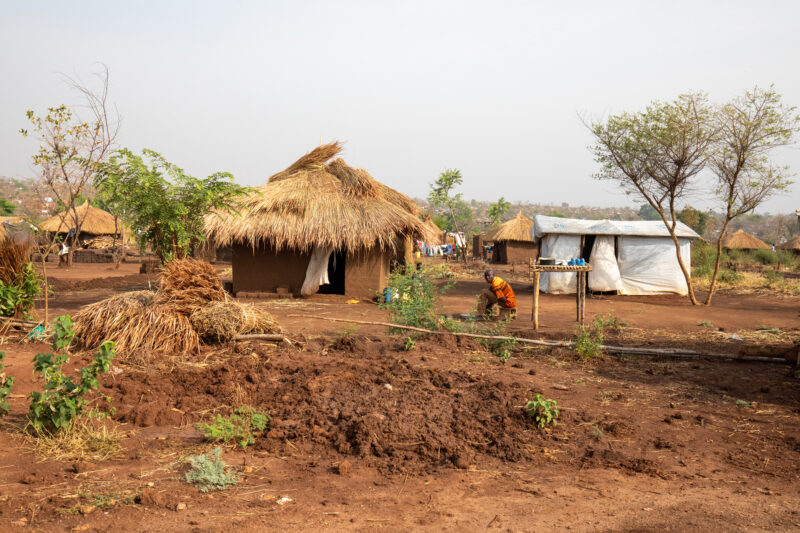 Refugeee Settlement — Refugees from South Sudan given a small plot of land in their host country of Uganda to build a small house. — Refugee, Refugee Settlem...
