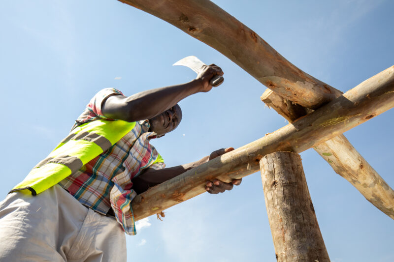Builing a House — Refugee starts a house project in a refugee Settlement. — Refugee, Refugee Settlement, South Sudan