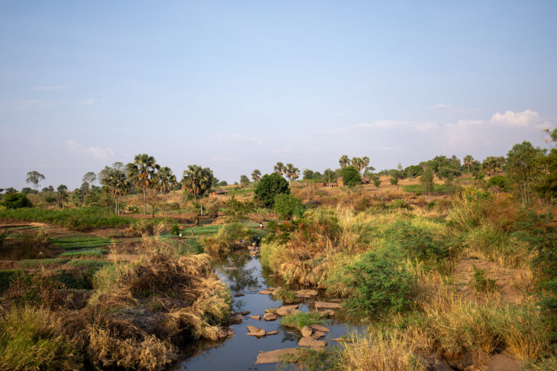 Swimming Hole — Children in Uganda bath and swim in the village river. — Lowland, Nature, River, Niger River, Water hole