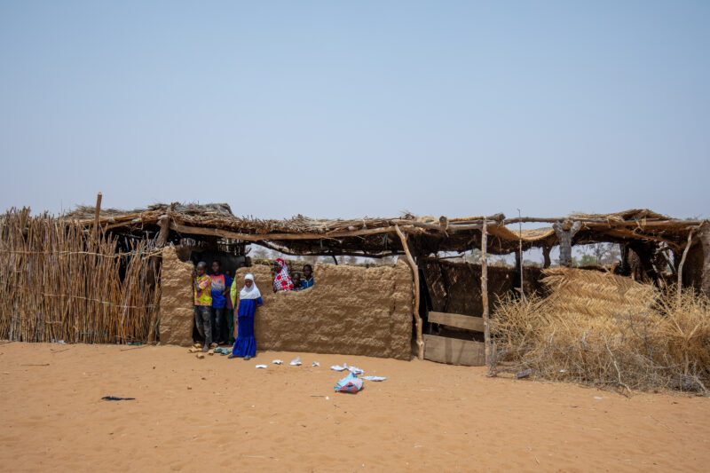 Rural School — Children stand outside their scholl in Rural Niger, Africa. — Africa, Architecture, Building, Desert, Education