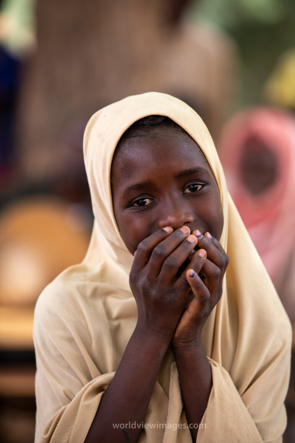 Students Outside their New School
