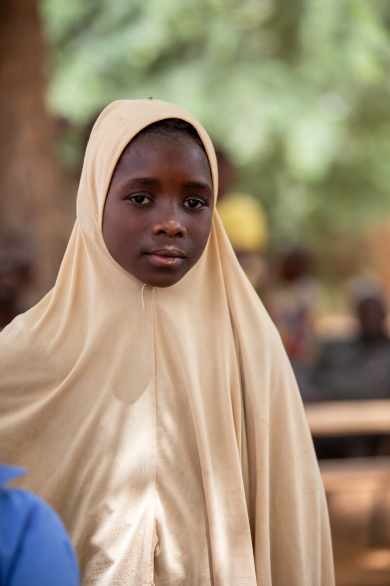 Students Outside their New School — Happy Student stand outside their new school provided by ADRA Norway — Africa, Education, Eyes Open, Frontal Face, Niger