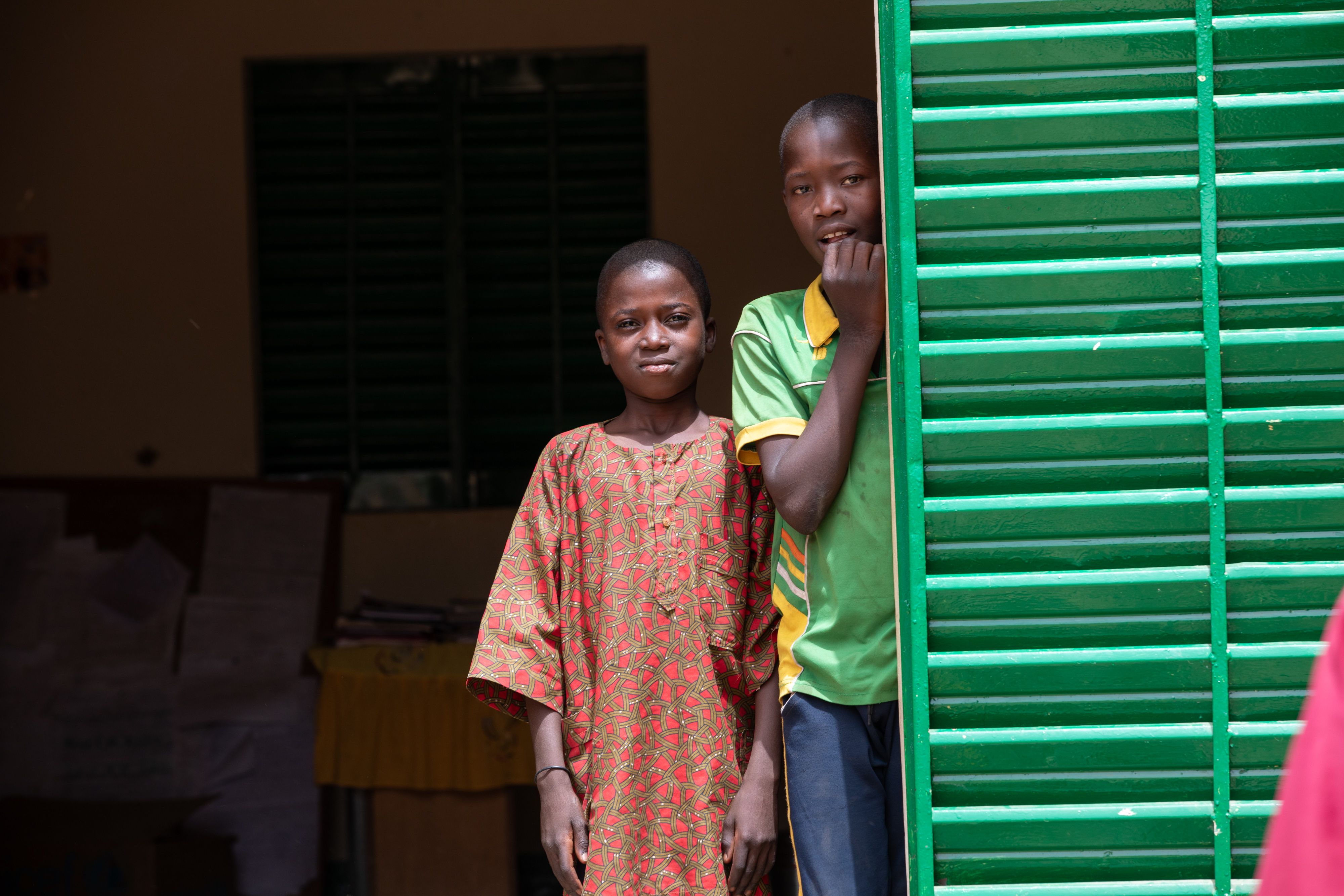 Students Outside their New School