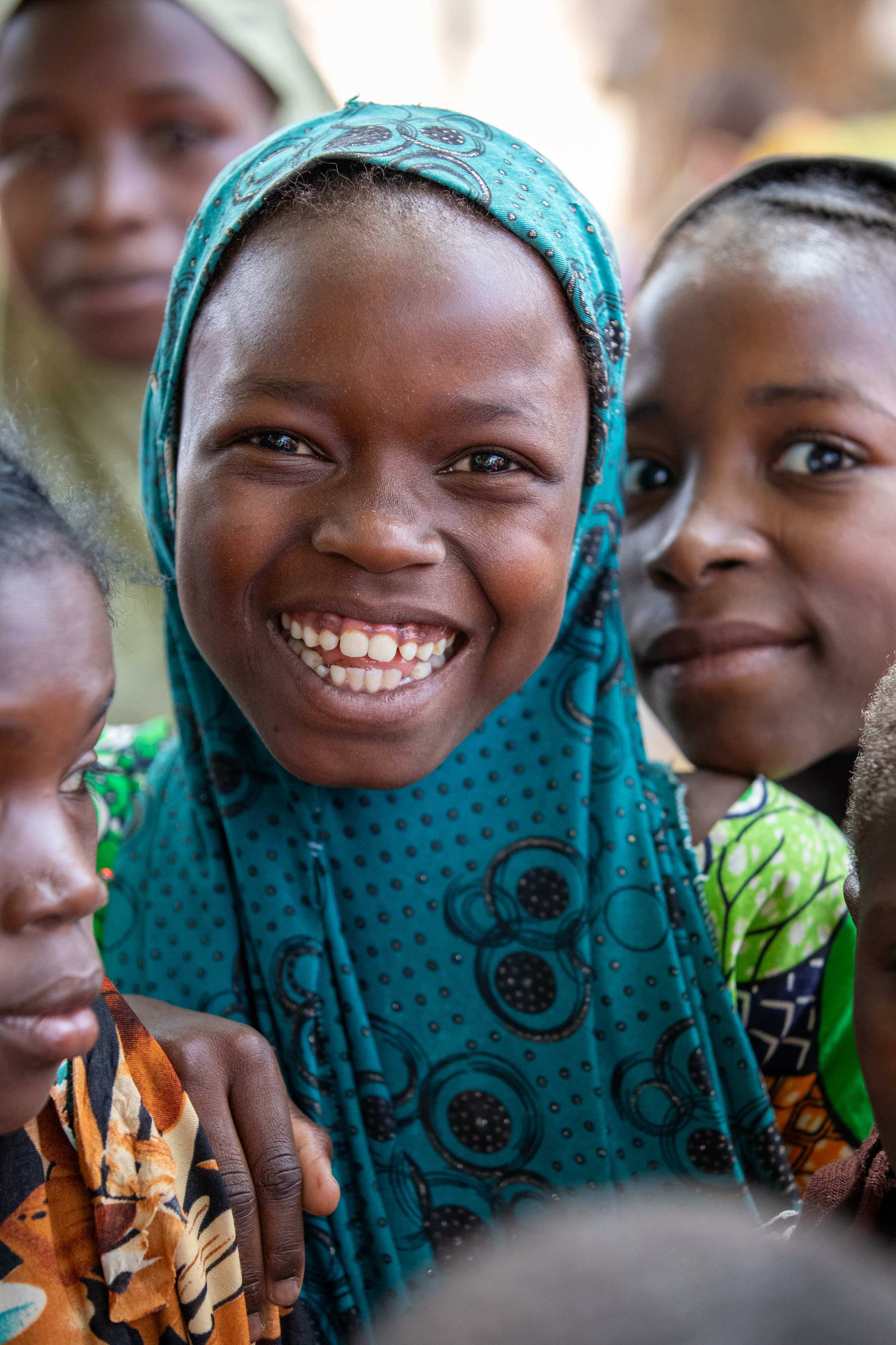 Students Outside their New School