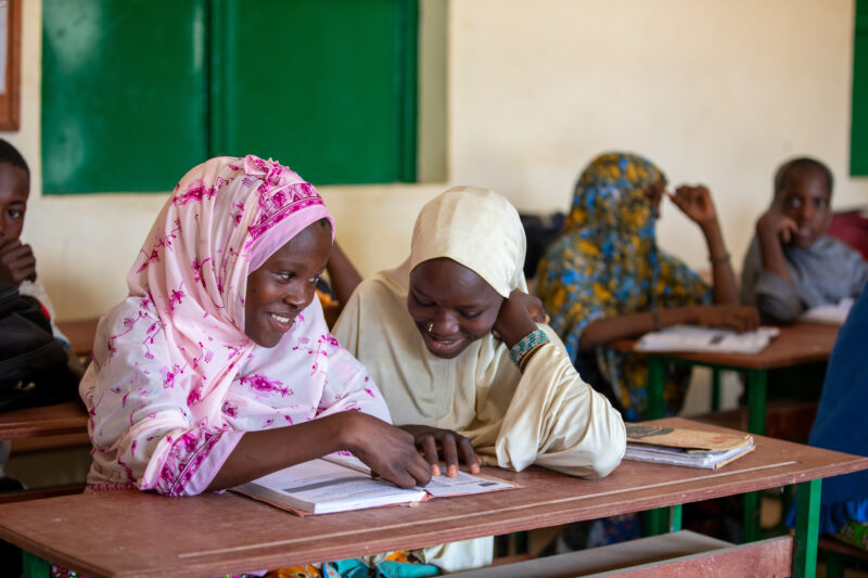 Girl in Niger Attends School — With a long tradition of early marriage, most girls in Niger drop out of school after the second grade — Africa, Education, Ey...