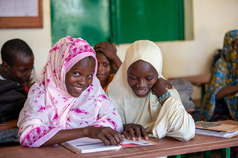 Girl in Niger Attends School — With a long tradition of early marriage, most girls in Niger drop out of school after the second grade — Adult, Africa, Beard,...
