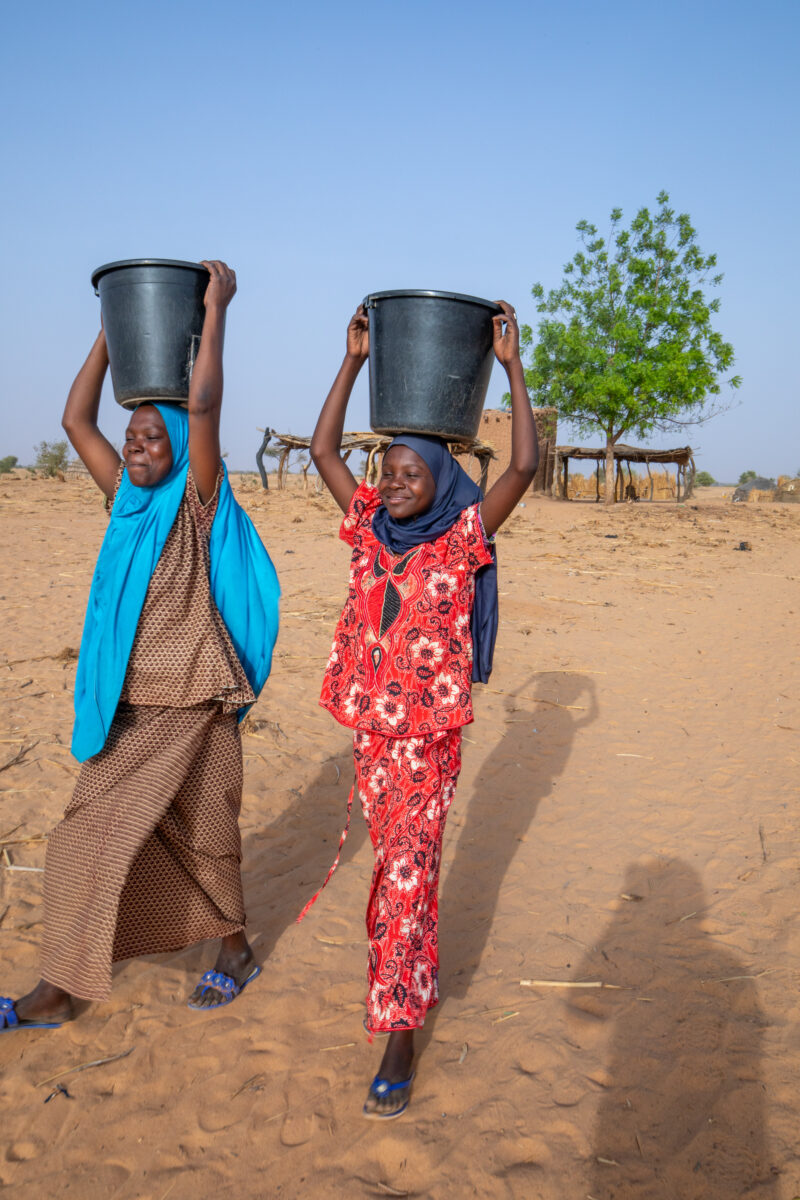 Collecting Water in Niger — A daily task in many regions of rural Africa is the trip to a water source to collect water. — Adult, Africa, Desert, Education, ...