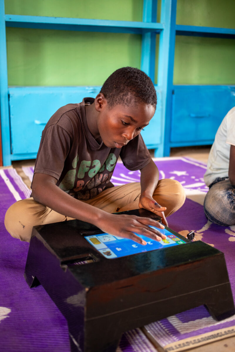 Computer Class in Niger — Young students in Niger learn computer skills on tablets provided to their school by Norway. — Africa, Complementary Colors, Educat...
