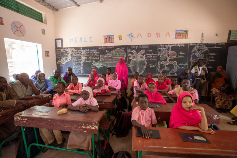 Parent Day at School — Parents observe a class at a school in Niger, Africa — Adult, Africa, Beard, Child, Education