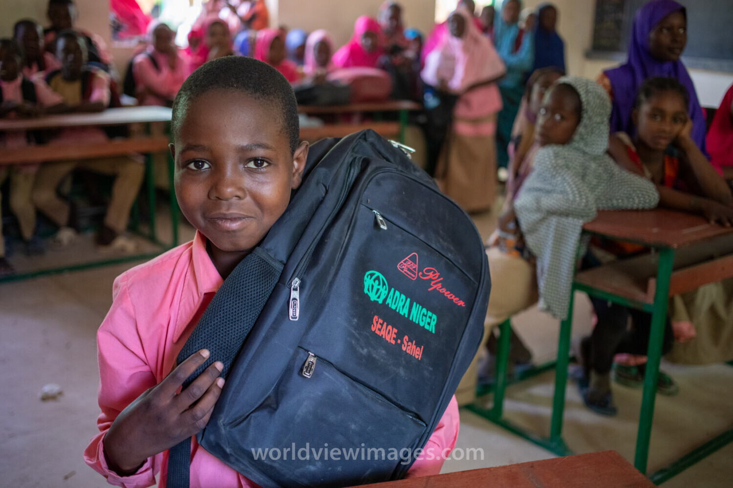 Boy in School in Niger