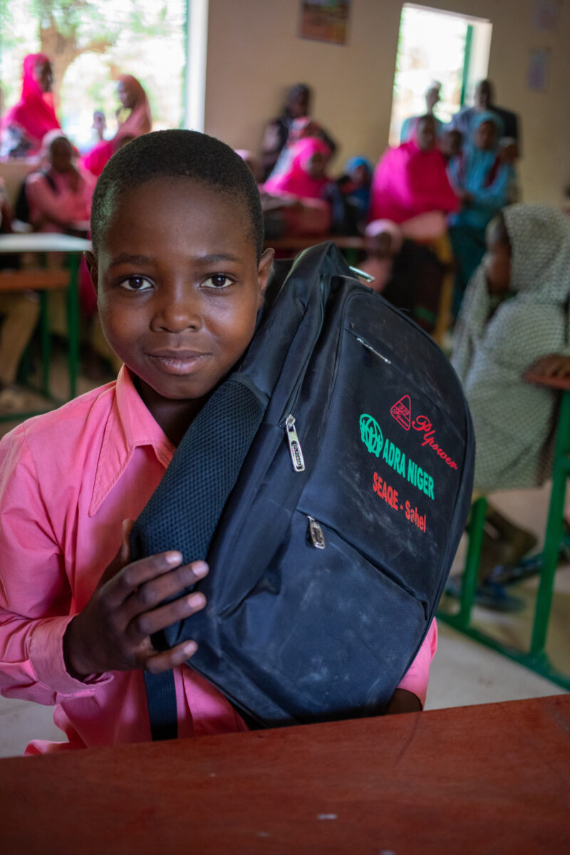 Boy in School in Niger — Young boy attends school in Niger, Africa — Africa, Child, Education, Eyes Open, Frontal Face