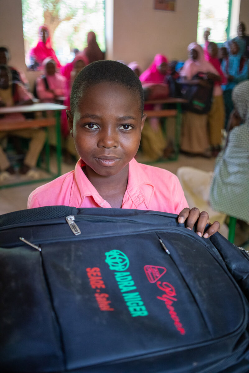 Boy in School in Niger — Young boy attends school in Niger, Africa — Africa, Child, Education, Eyes Open, Frontal Face