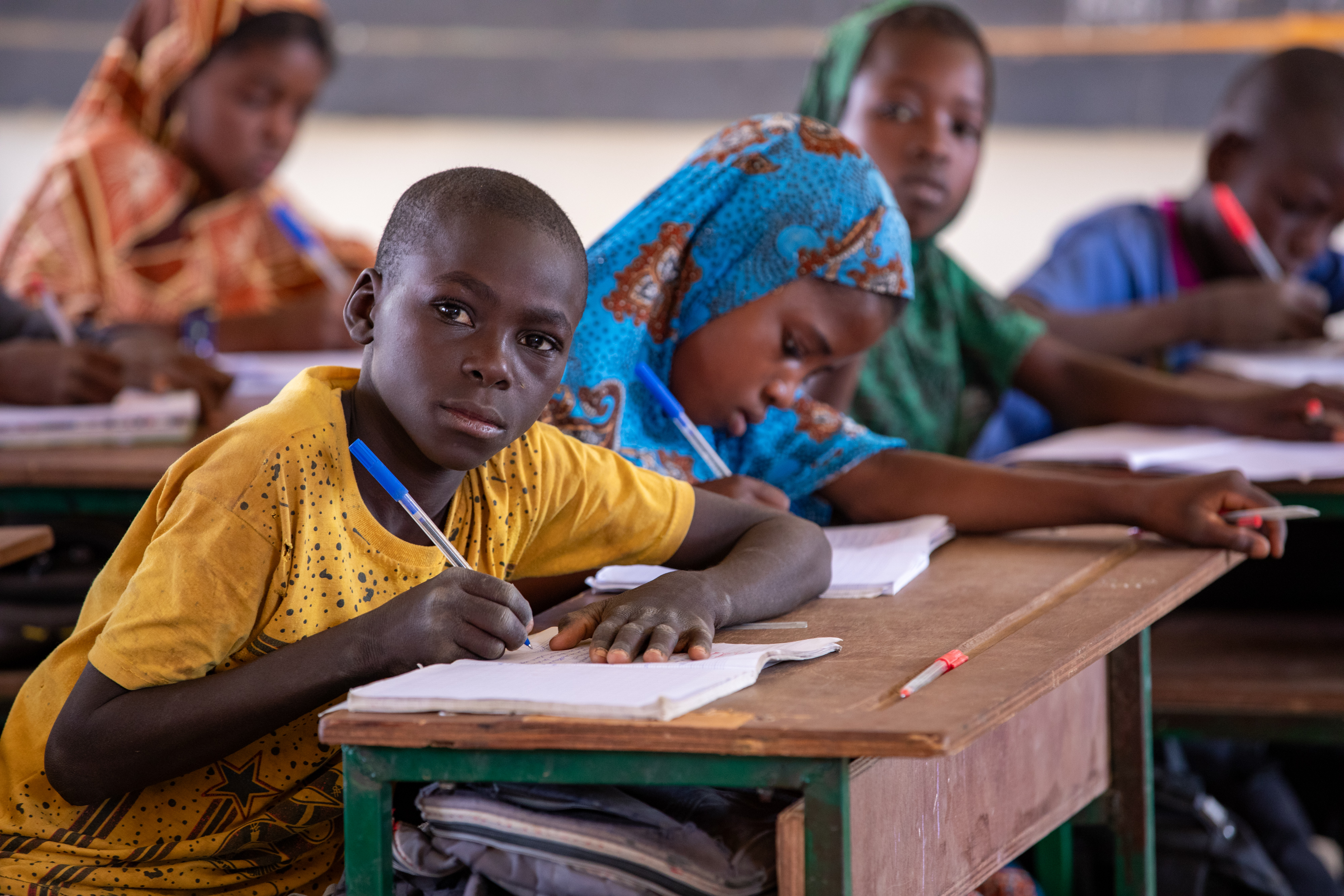 Boy in School in Niger