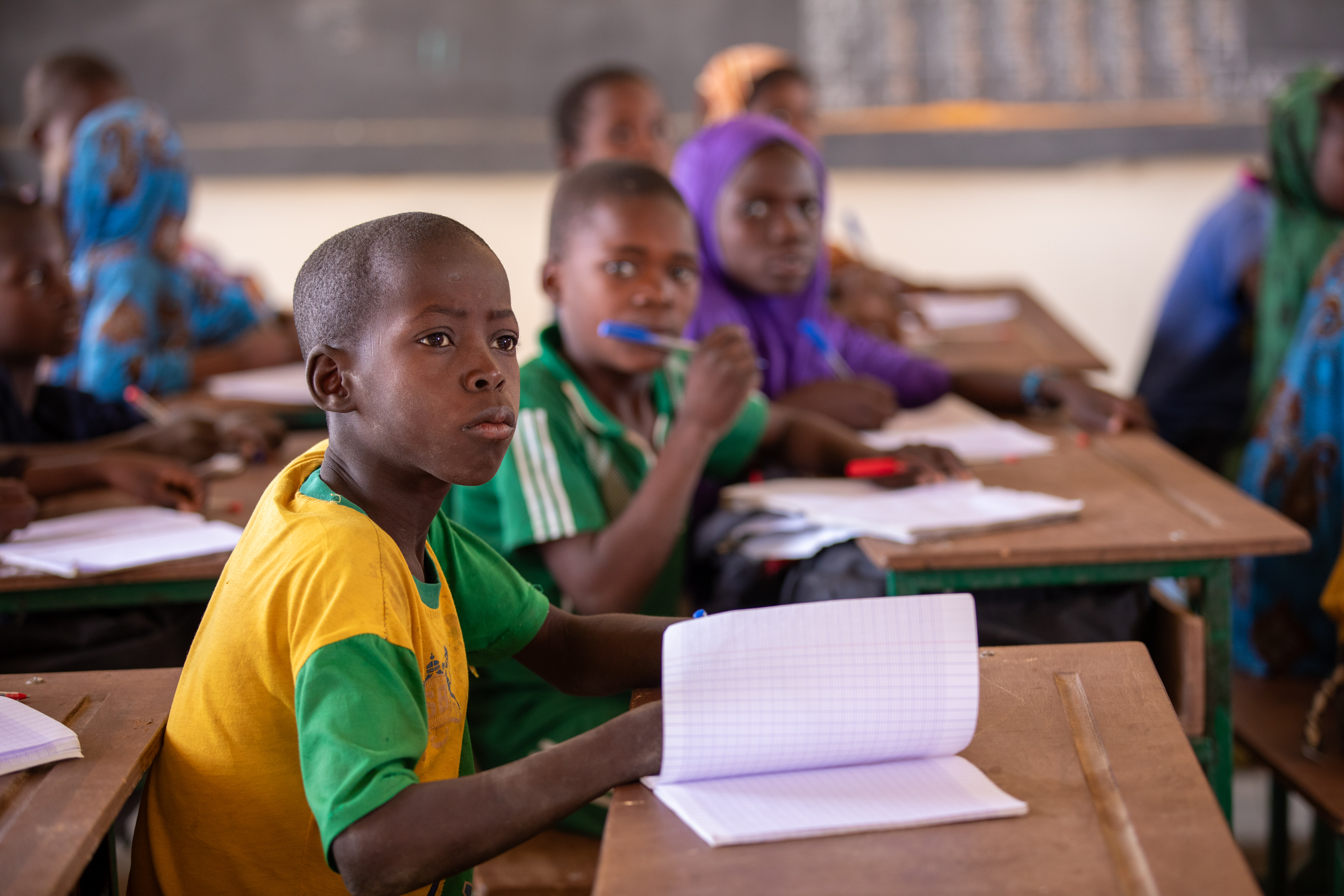 Boy in School in Niger