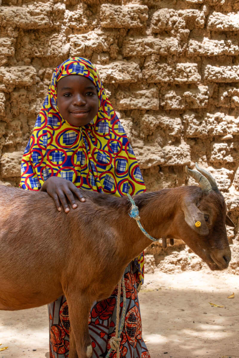Girl and her Goat in Niger — As a way to promote income generation and food security, ADRA provides goats and training on how to take care of goats in Niger,...