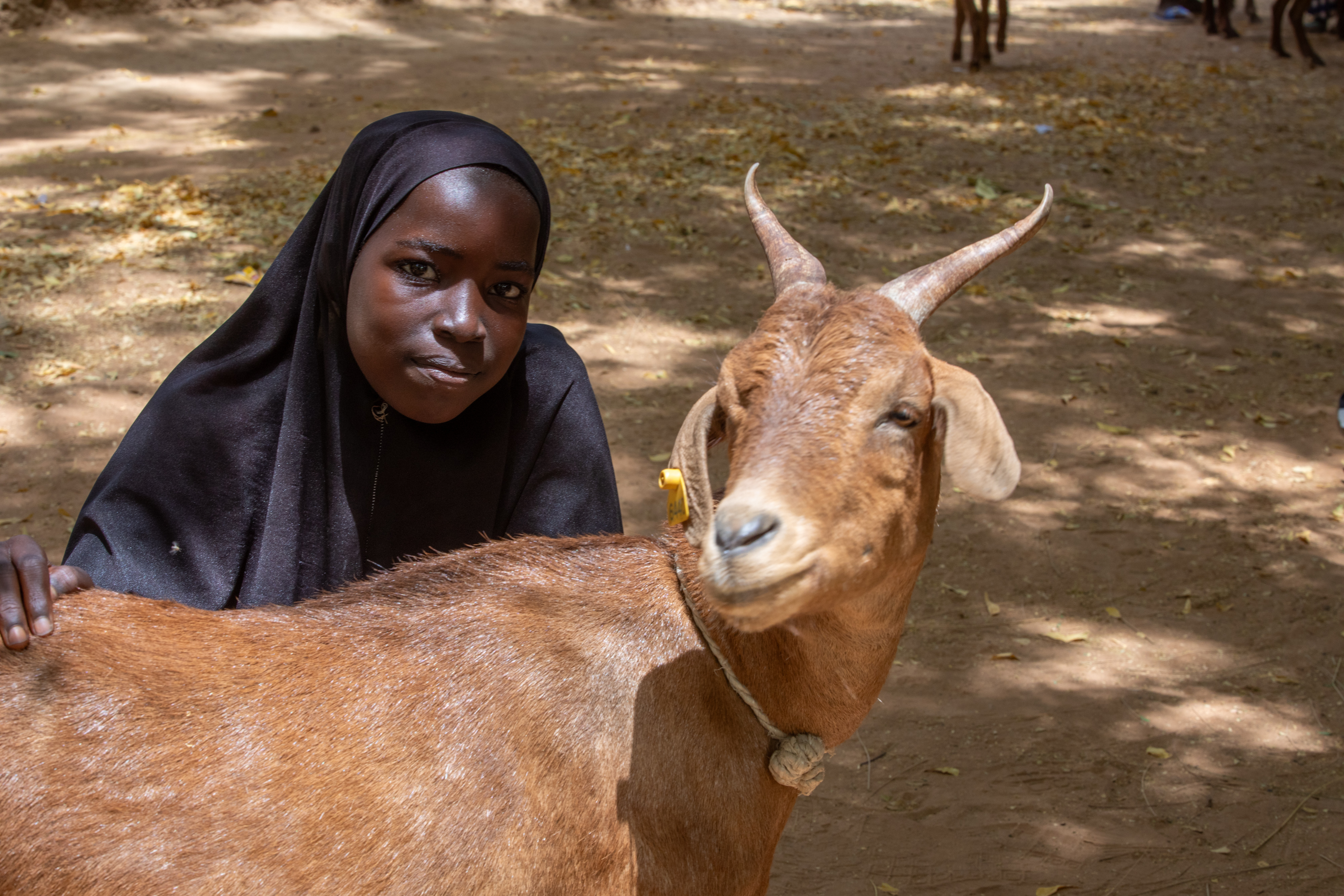 Girl and her Goat in Niger
