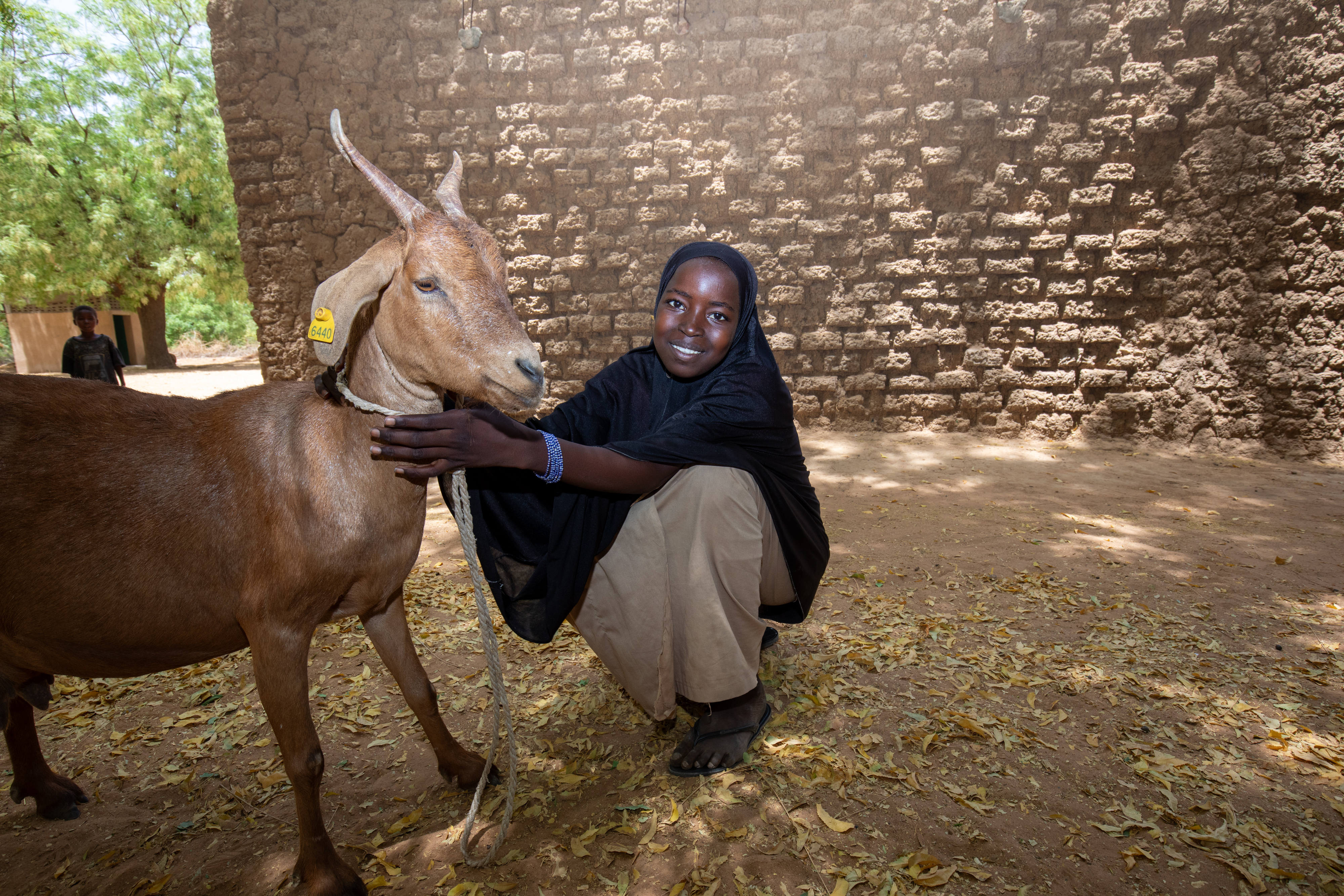Girl and her Goat in Niger