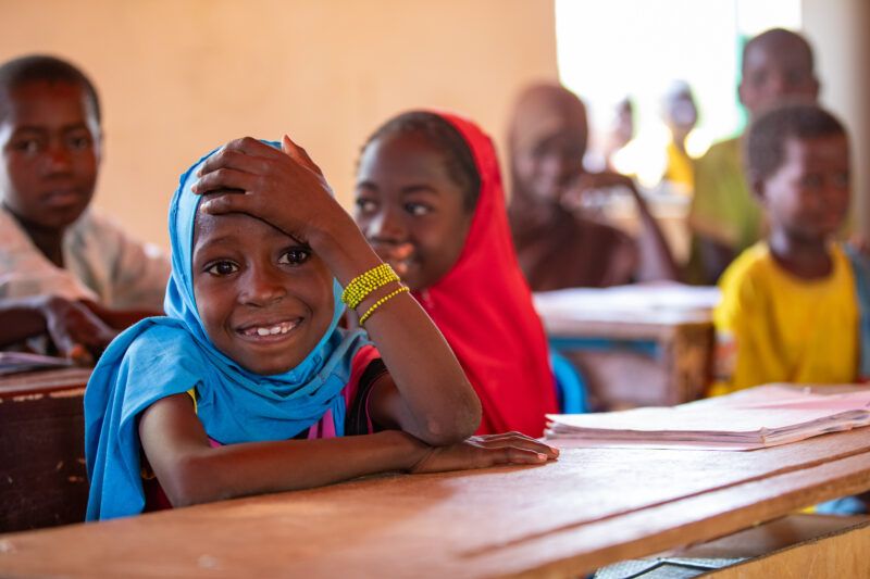 Girl in Niger Attends School — With a long tradition of early marriage, most girls in Niger drop out of school after the second grade — Adult, Africa, Beard,...